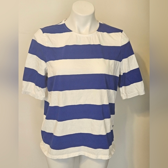 Boden Blue and White Fitted Short Sleeve Tee - Picture 3 of 8